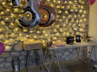 Birthday decoration of the wine cellar