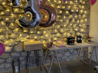 Birthday decoration of the wine cellar