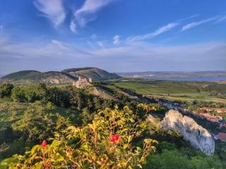 Ruins of the Sirotčí hrádek castle and view of Děvín